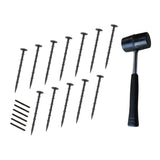 Lot de 10 Bordures de Jardin Flexibles en Caoutchouc 1,2 m & Maillet - Noir