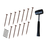 Lot de 8 Bordures de Jardin Flexibles en Caoutchouc 1,2 m & Maillet - Marron