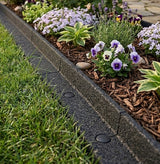 Lot de 4 Bordures de Jardin Flexibles en Caoutchouc 1,2 m & Maillet - Gris