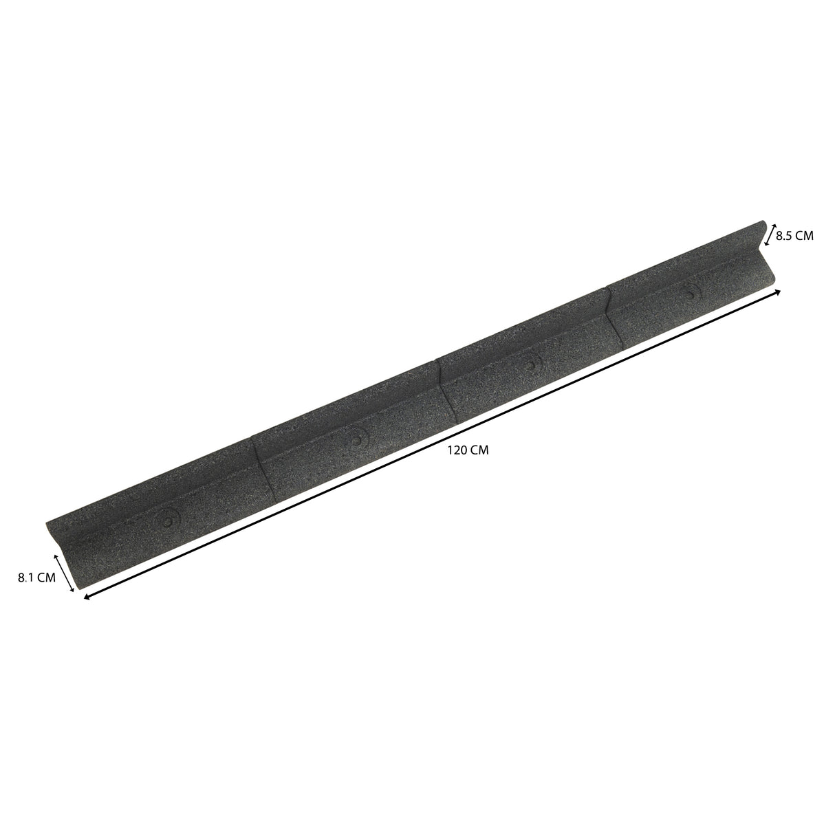 Lot de 16 Bordures de Jardin Flexibles en Caoutchouc 1,2 m & Maillet - Gris