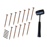 Lot de 14 Bordures de Jardin Flexibles en Caoutchouc 1,2 m & Maillet - Terre Cuite