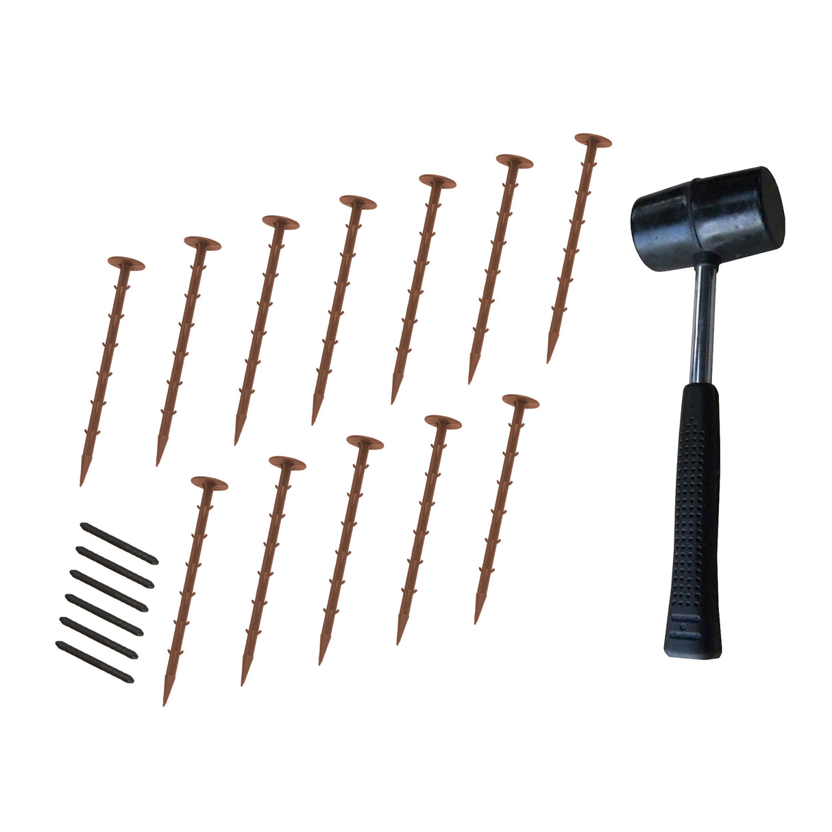 Lot de 12 Bordures de Jardin Flexibles en Caoutchouc 1,2 m & Maillet - Terre Cuite