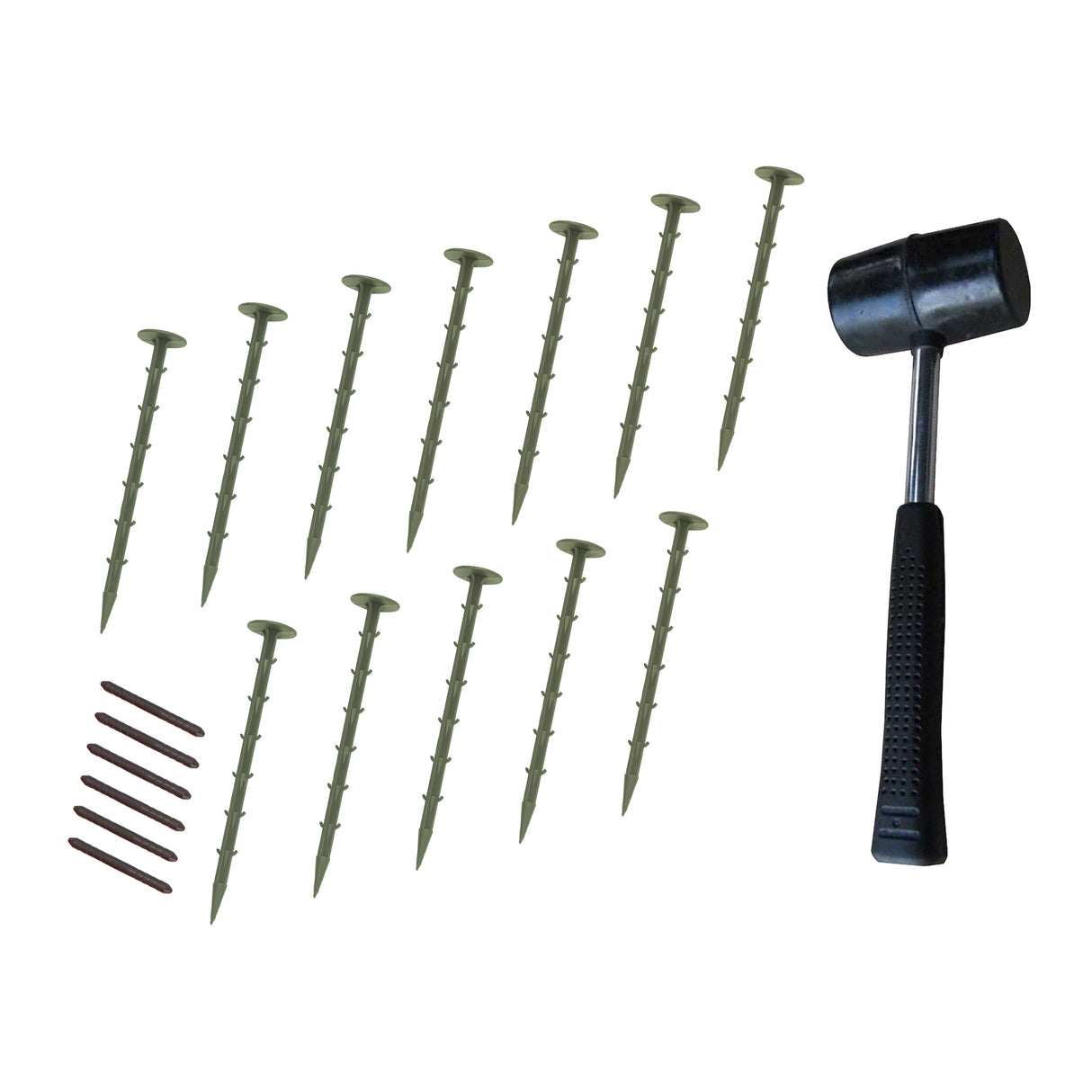 Lot de 4 Bordures de Jardin Flexibles en Caoutchouc 1,2 m & Maillet - Vert