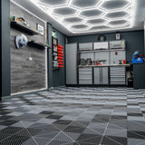 Carrelage de Sol Ventilé Pour Garage Avec Bordure (60 x Noir & 60 Gris)