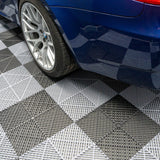 Carrelage de Sol Ventilé Pour Garage Avec Bordure (60 x Noir & 60 Gris)