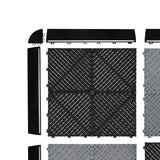 Carrelage de Sol Ventilé Pour Garage Avec Bordure (60 x Noir & 60 Gris)