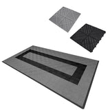 Carrelage de Sol Ventilé Pour Garage Avec Bordure (90 x Gris & 30 Noir)