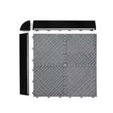 Carrelage de Sol Ventilé Pour Garage Avec Bordure (90 x Gris & 30 Noir)