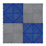 Carrelage de Sol Ventilé Pour Garage Avec Bordure (90 x Bleu & 30 Gris)