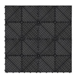 Carrelage de Sol Ventilé Pour Garage x225 Avec Bordure (Noir)