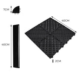 Carrelage de Sol Ventilé Pour Garage x225 Avec Bordure (Noir)