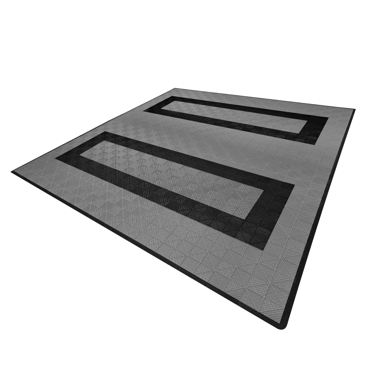 Carrelage de Sol Ventilé Pour Garage Avec Bordure (165 x Gris & 60 Noir)