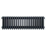 Radiateur traditionnel à 4 colonnes, gris anthracite, avec une finition lisse et des lignes épurées, idéal pour un intérieur moderne