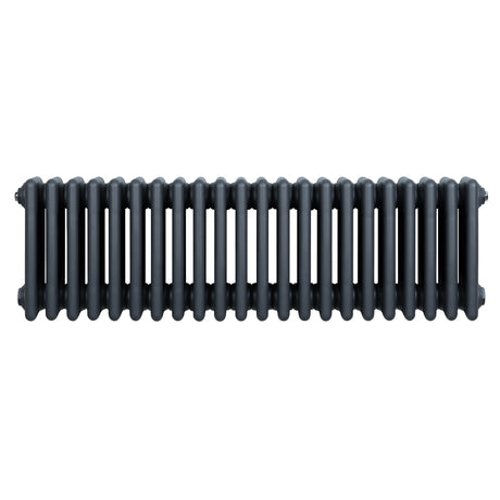 Radiateur traditionnel à 4 colonnes, gris anthracite, avec une finition lisse et des lignes épurées, idéal pour un intérieur moderne