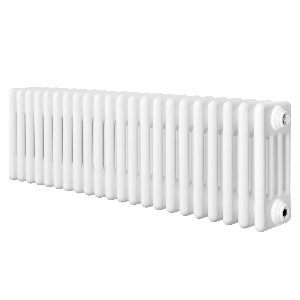 Radiateur traditionnel à 4 colonnes, 300 x 1010 mm, finition blanche lisse, design élégant et moderne, idéal pour tout intérieur