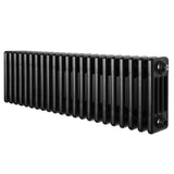 Radiateur traditionnel à 4 colonnes, noir, finition lisse, design élégant, dimensions 300 x 1010 mm, idéal pour un chauffage efficace