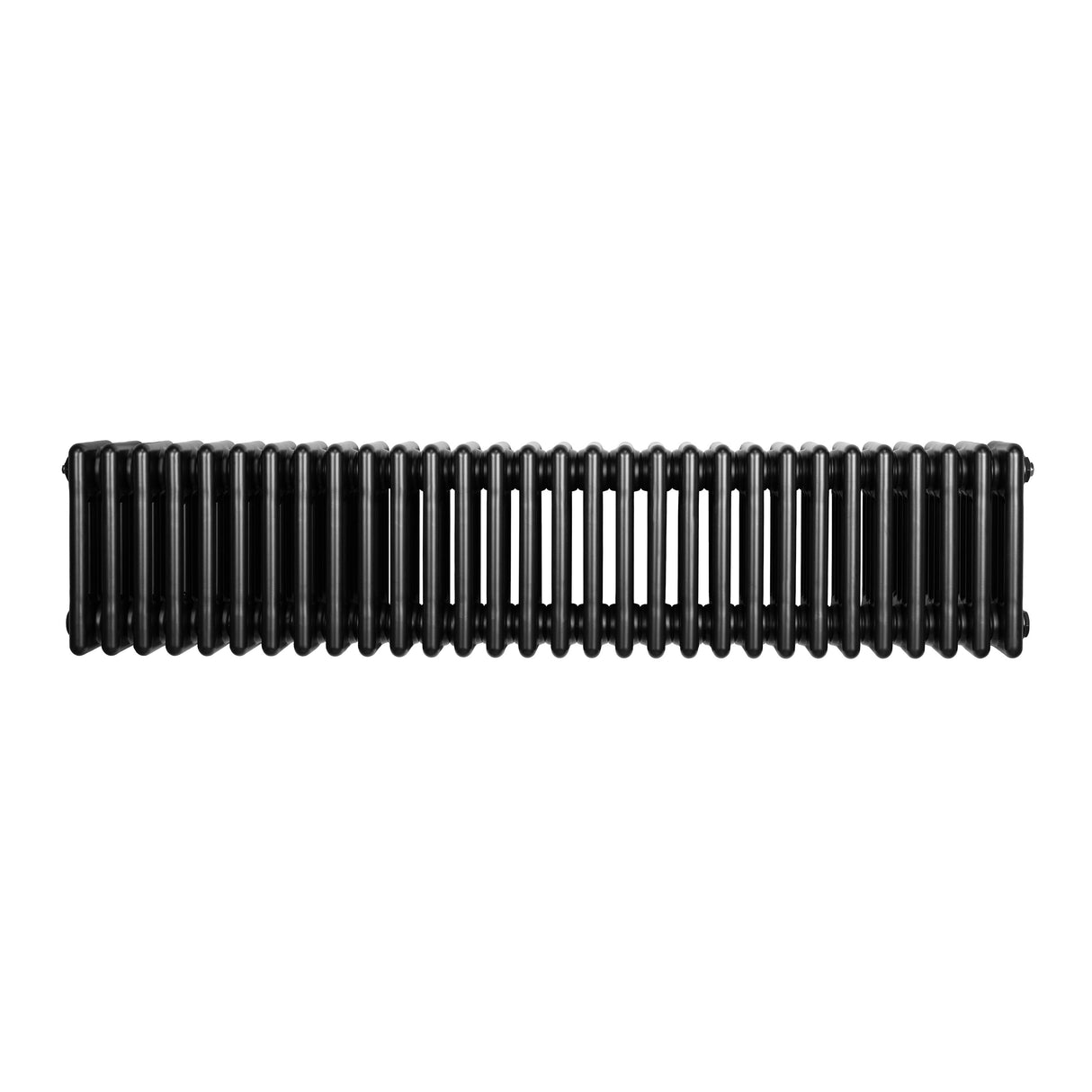 Radiateur traditionnel noir à 4 colonnes, dimensions 300 x 1010 mm, avec une finition lisse et une texture élégante, idéal pour le chauffage intérieur