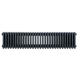 Radiateur traditionnel à 4 colonnes, 300 x 1370 mm, en gris anthracite, avec une texture lisse et des lignes élégantes