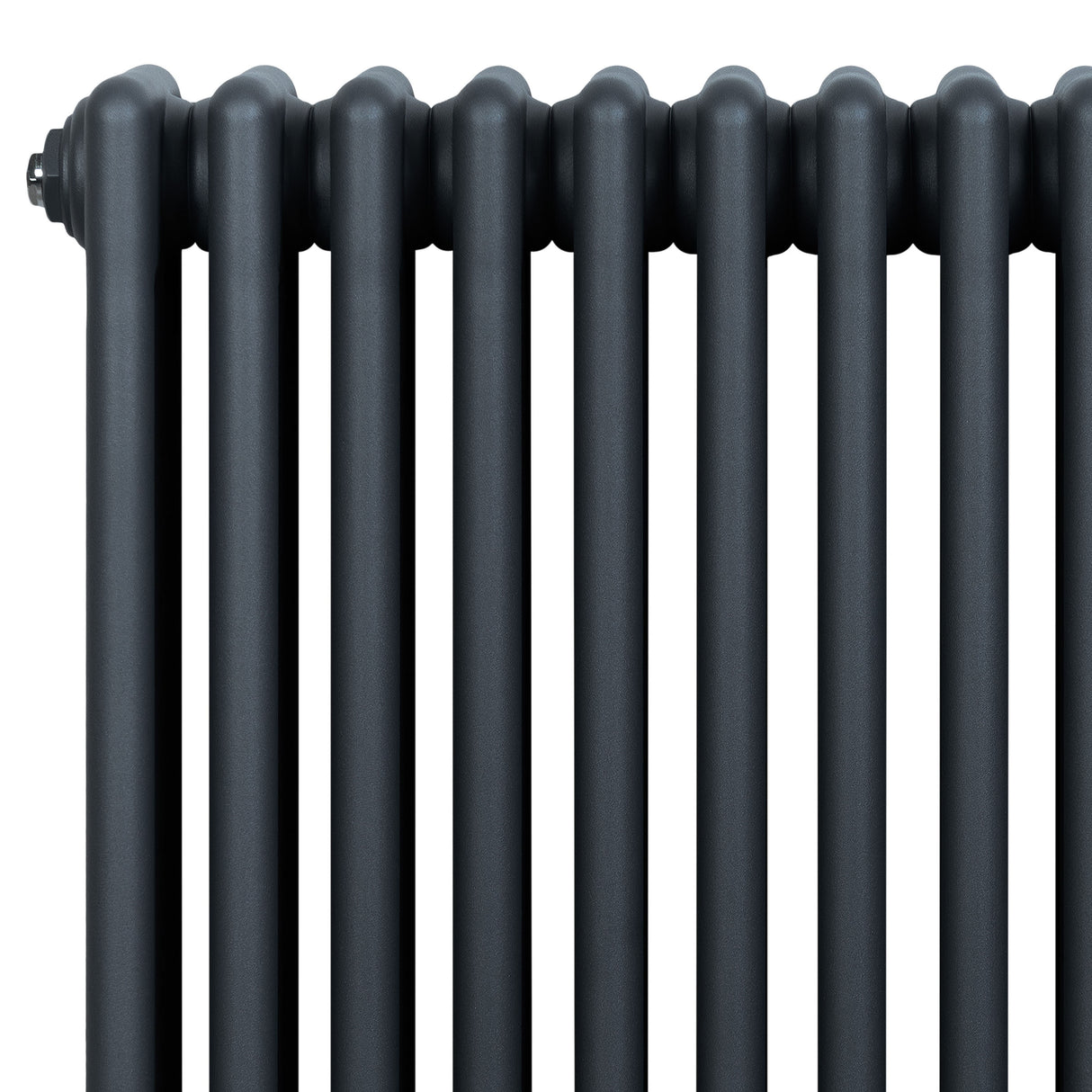Radiateur traditionnel à 4 colonnes en gris anthracite, finition lisse, design élégant et moderne, idéal pour un intérieur contemporain