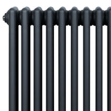 Radiateur traditionnel à 4 colonnes en gris anthracite, finition lisse, design élégant et moderne, idéal pour un intérieur contemporain