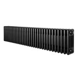 Radiateur traditionnel à 4 colonnes, 300 x 1505 mm, finition noire lisse, design élégant et moderne, idéal pour le chauffage intérieur