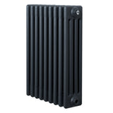 Radiateur traditionnel à 4 colonnes en gris anthracite, finition lisse, design compact et élégant, idéal pour un chauffage efficace