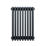 Radiateur traditionnel à 4 colonnes, 600 x 425 mm, en gris anthracite, avec une finition lisse et des lignes épurées