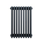 Radiateur traditionnel à 4 colonnes, 600 x 425 mm, en gris anthracite, avec une finition lisse et des lignes épurées
