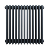 Radiateur traditionnel à 4 colonnes en gris anthracite, finition lisse, design élégant et compact, idéal pour un intérieur moderne