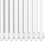 Radiateur traditionnel à 4 colonnes, finition blanche lisse, dimensions 600 x 605 mm, design élégant et classique pour le chauffage intérieur