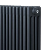 Radiateur Traditionnel à 4 Colonnes & Vannes - 600 x 785 mm - Gris Anthracite