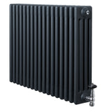 Radiateur Traditionnel à 4 Colonnes & Vannes - 600 x 785 mm - Gris Anthracite