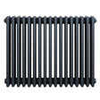 Radiateur traditionnel à 4 colonnes en gris anthracite, finition lisse, design élégant et moderne, dimensions 600 x 785 mm