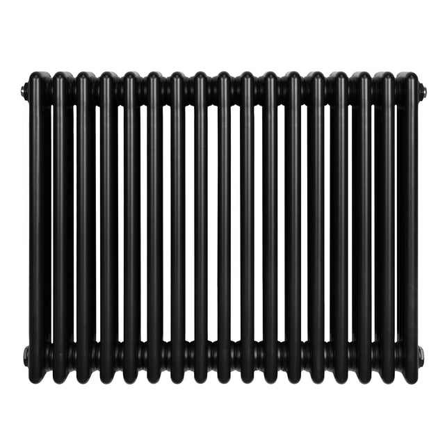 Radiateur traditionnel noir à 4 colonnes, 600 x 785 mm, avec une finition lisse et des lignes élégantes pour un style classique