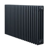 Radiateur traditionnel à 4 colonnes en gris anthracite, finition lisse, design élégant et moderne, dimensions 600 x 1010 mm