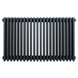 Radiateur traditionnel à 4 colonnes en gris anthracite, finition lisse, design élégant et moderne, dimensions 600 x 1010 mm