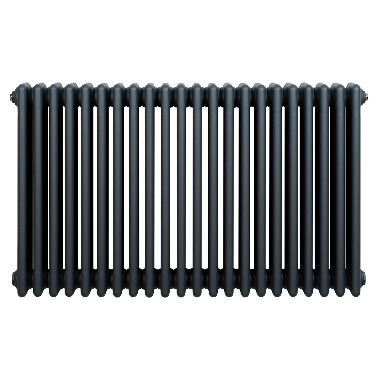 Radiateur traditionnel à 4 colonnes en gris anthracite, finition lisse, design élégant et moderne, dimensions 600 x 1010 mm