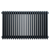 Radiateur traditionnel à 4 colonnes en gris anthracite, finition lisse, design élégant et moderne, dimensions 600 x 1010 mm