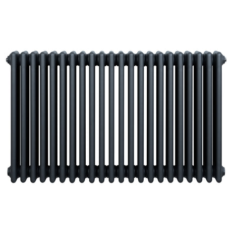 Radiateur traditionnel à 4 colonnes en gris anthracite, finition lisse, design élégant et moderne, dimensions 600 x 1010 mm