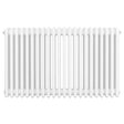 Radiateur traditionnel à 4 colonnes, blanc, avec une surface lisse et brillante, mesurant 600 x 1010 mm, idéal pour le chauffage intérieur