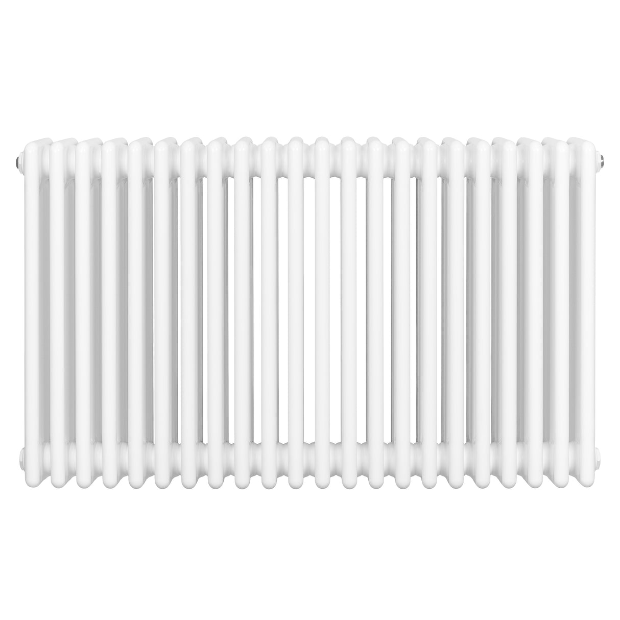 Radiateur traditionnel à 4 colonnes, blanc, avec une surface lisse et brillante, mesurant 600 x 1010 mm, idéal pour le chauffage intérieur
