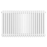 Radiateur traditionnel à 4 colonnes, blanc, avec une surface lisse et brillante, mesurant 600 x 1010 mm, idéal pour le chauffage intérieur