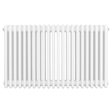 Radiateur traditionnel à 4 colonnes, blanc, avec une surface lisse et brillante, mesurant 600 x 1010 mm, idéal pour le chauffage intérieur