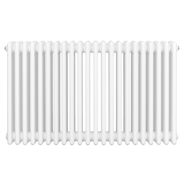 Radiateur traditionnel à 4 colonnes, blanc, avec une surface lisse et brillante, mesurant 600 x 1010 mm, idéal pour le chauffage intérieur