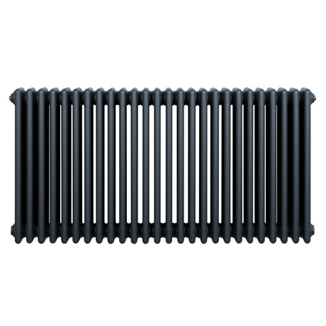 Radiateur traditionnel à 4 colonnes, couleur gris anthracite, finition lisse, design élégant et moderne, dimensions 600 x 1190 mm