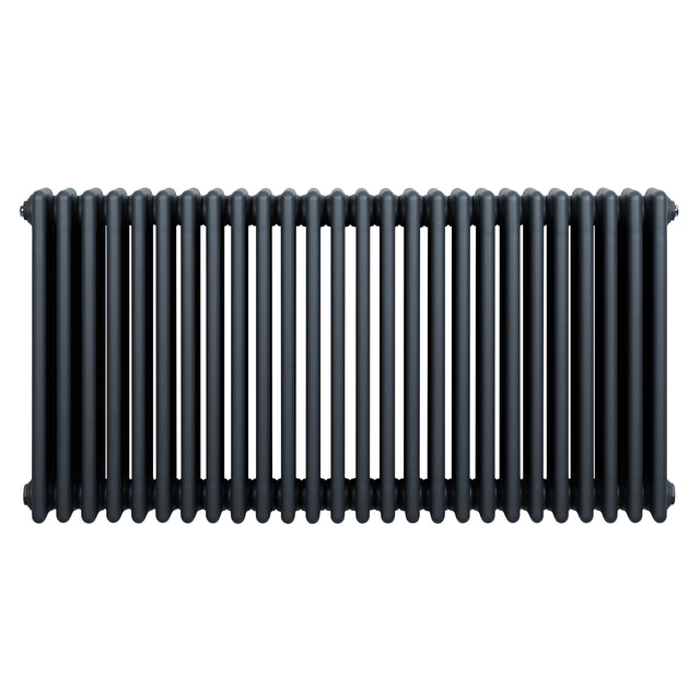 Radiateur traditionnel à 4 colonnes, couleur gris anthracite, finition lisse, design élégant et moderne, dimensions 600 x 1190 mm