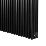 Radiateur traditionnel à 4 colonnes en métal noir, finition lisse, dimensions 600 x 1190 mm, design élégant et fonctionnel
