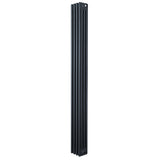 Radiateur traditionnel à 4 colonnes, 1800 x 200 mm, finition gris anthracite, surface lisse et lignes verticales élégantes