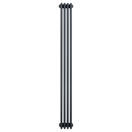 Radiateur traditionnel à 4 colonnes, dimensions 1800 x 200 mm, finition gris anthracite, design élégant et moderne, surface lisse