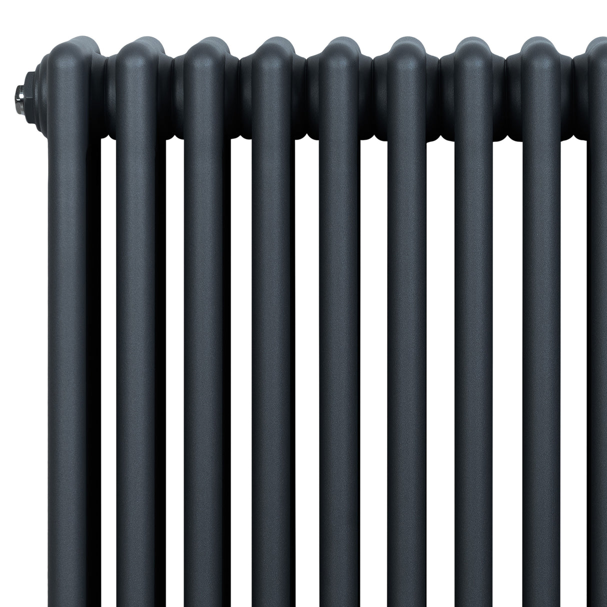 Radiateur traditionnel à 4 colonnes en gris anthracite, finition lisse, design élégant et moderne, dimensions 1800 x 200 mm